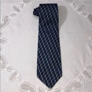 ALFANI 100% Silk Tie Blue Green Geometric Pattern 58” x 4” Office Professional